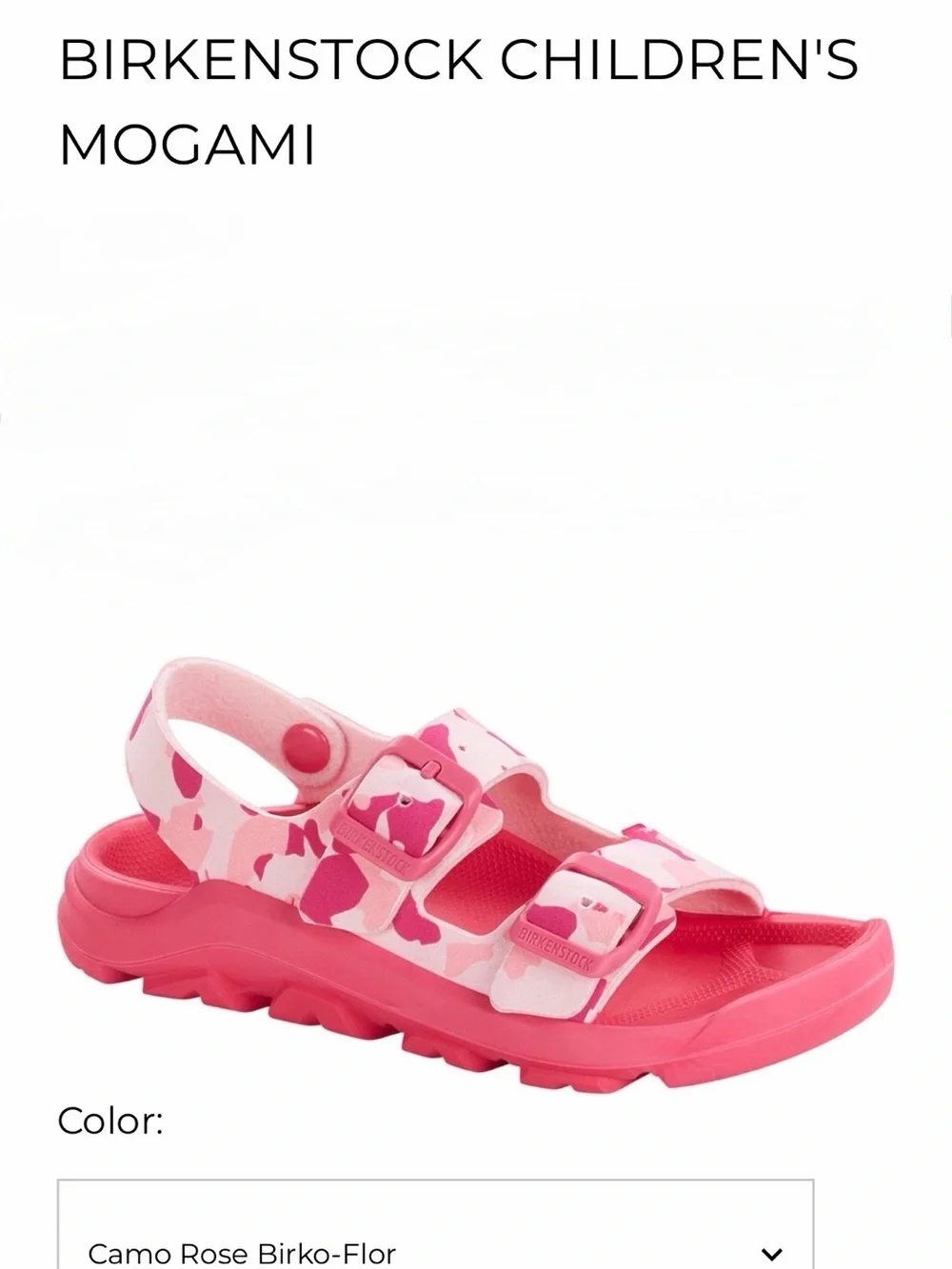 Birkenstock Kids Mogami Sandal in Camo Pink
